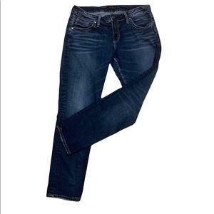 Silver Boyfriend Jeans Size 10